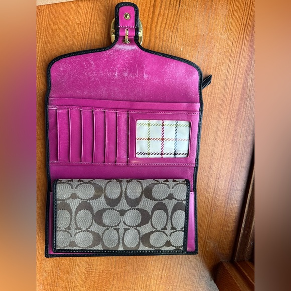 Coach Black and Brown Signature Wallet - Picture 3 of 4